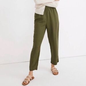 Olive High-Waist Relaxed Trousers - Women